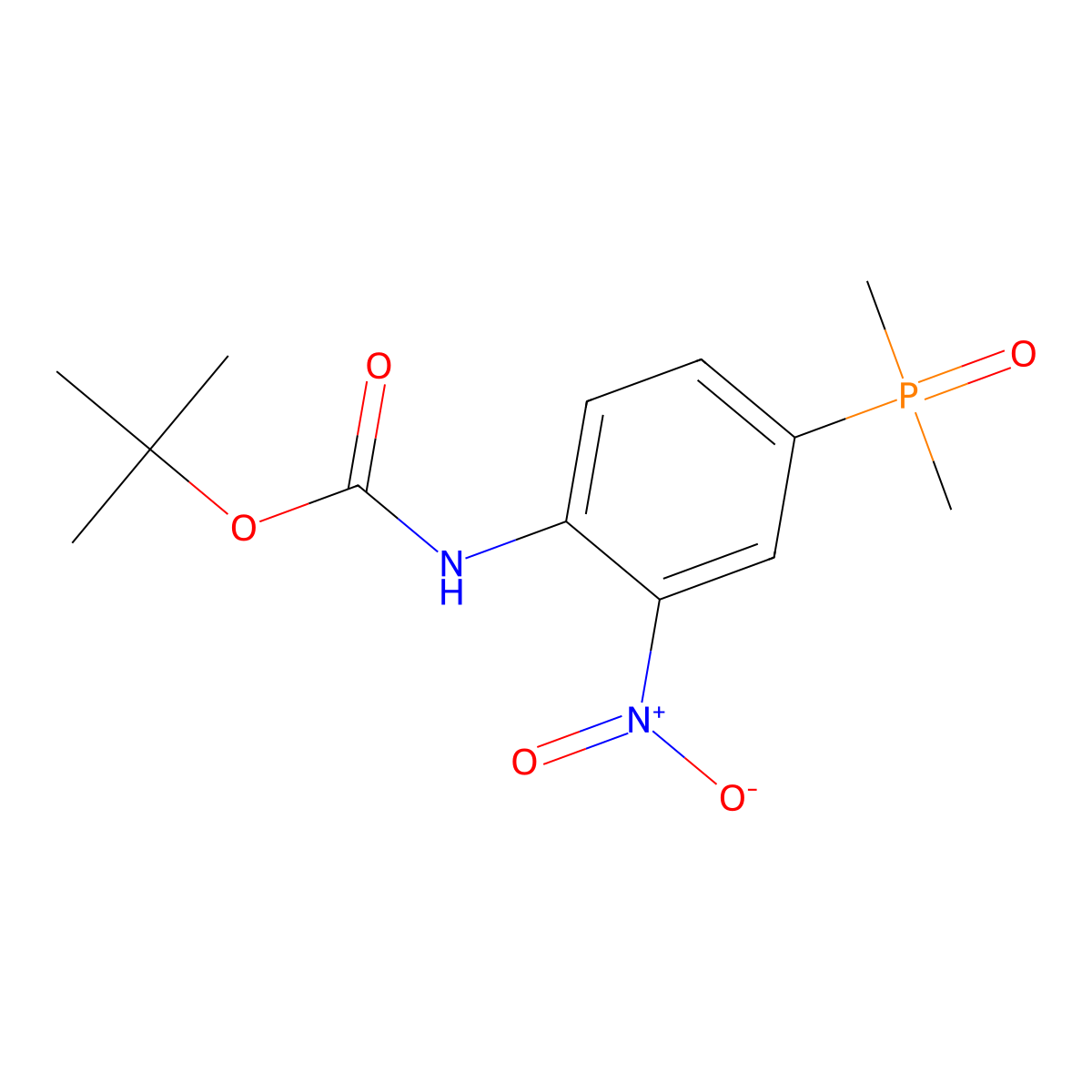 tert-butyl N-[4-(dimethylphosphoryl)-2-nitrophenyl]carbamate molecular structure, CAS 2680830-54-8