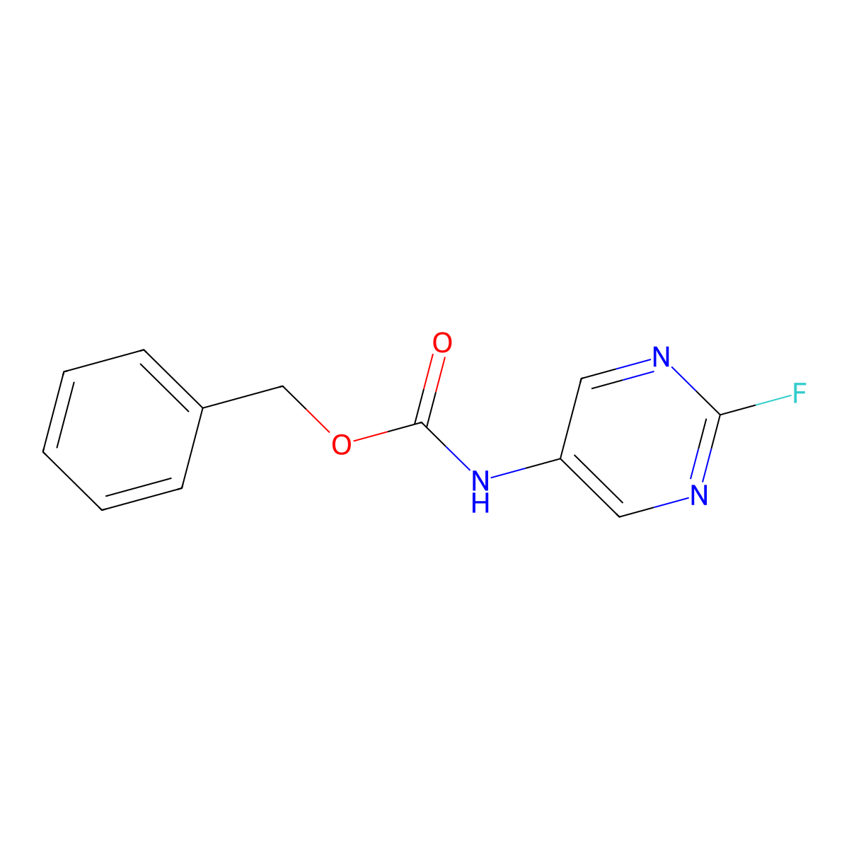 benzyl N-(2-fluoropyrimidin-5-yl)carbamate molecular structure, CAS 2680830-63-9