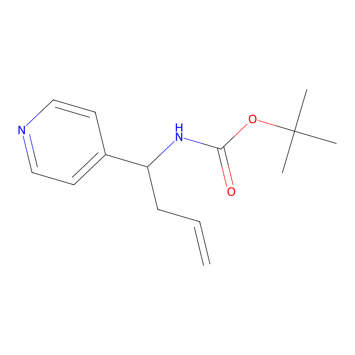 tert-butyl N-[1-(pyridin-4-yl)but-3-en-1-yl]carbamate molecular structure, CAS 2680830-64-0