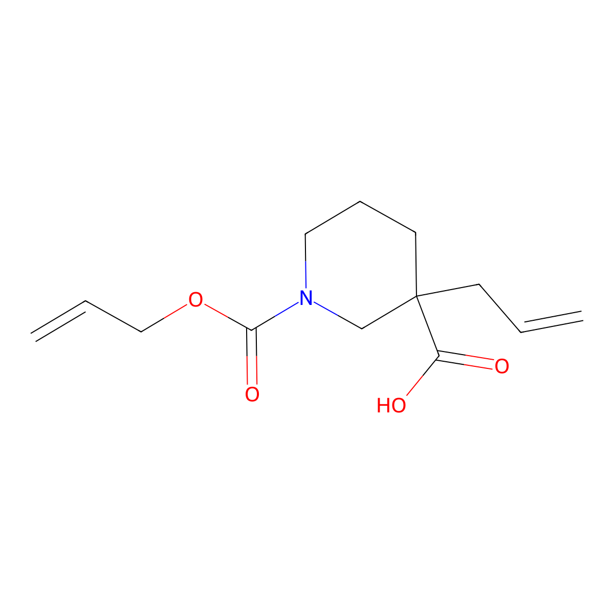 3-(Prop-2-en-1-yl)-1-[(prop-2-en-1-yloxy)carbonyl]piperidine-3-carboxylic acid molecular structure, CAS 2680830-70-8