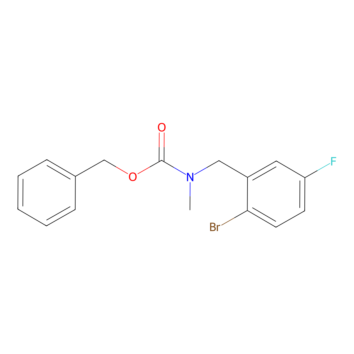 benzyl N-[(2-bromo-5-fluorophenyl)methyl]-N-methylcarbamate molecular structure, CAS 2680830-71-9