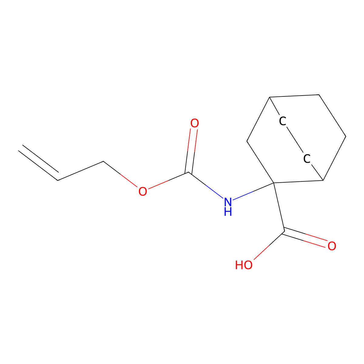 2-{[(Prop-2-en-1-yloxy)carbonyl]amino}bicyclo[2.2.2]octane-2-carboxylic acid molecular structure, CAS 2680830-76-4