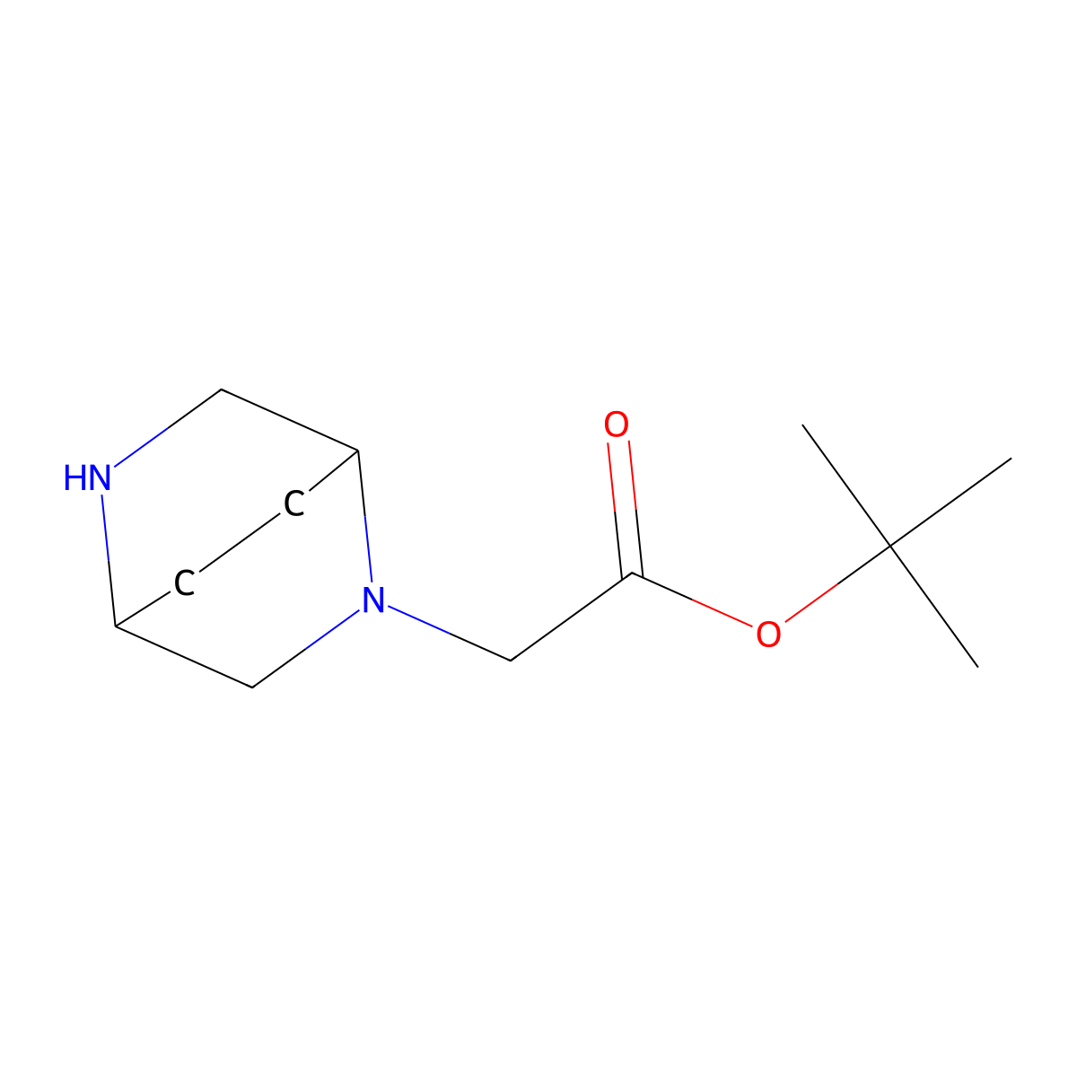 Tert-butyl 2-{2,5-diazabicyclo[2.2.2]octan-2-yl}acetate molecular structure, CAS 2680830-77-5