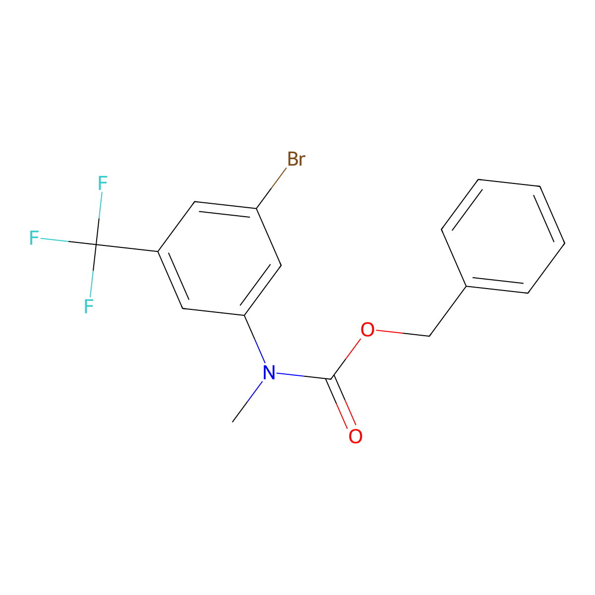 benzyl N-[3-bromo-5-(trifluoromethyl)phenyl]-N-methylcarbamate molecular structure, CAS 2680830-82-2
