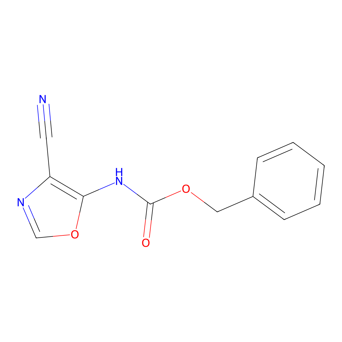 benzyl N-(4-cyano-1,3-oxazol-5-yl)carbamate molecular structure, CAS 2680830-93-5