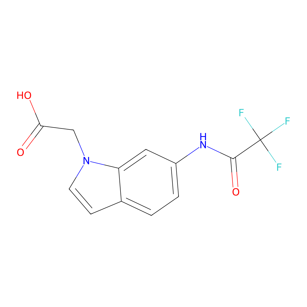 2-[6-(2,2,2-trifluoroacetamido)-1H-indol-1-yl]acetic acid molecular structure, CAS 2680830-95-7