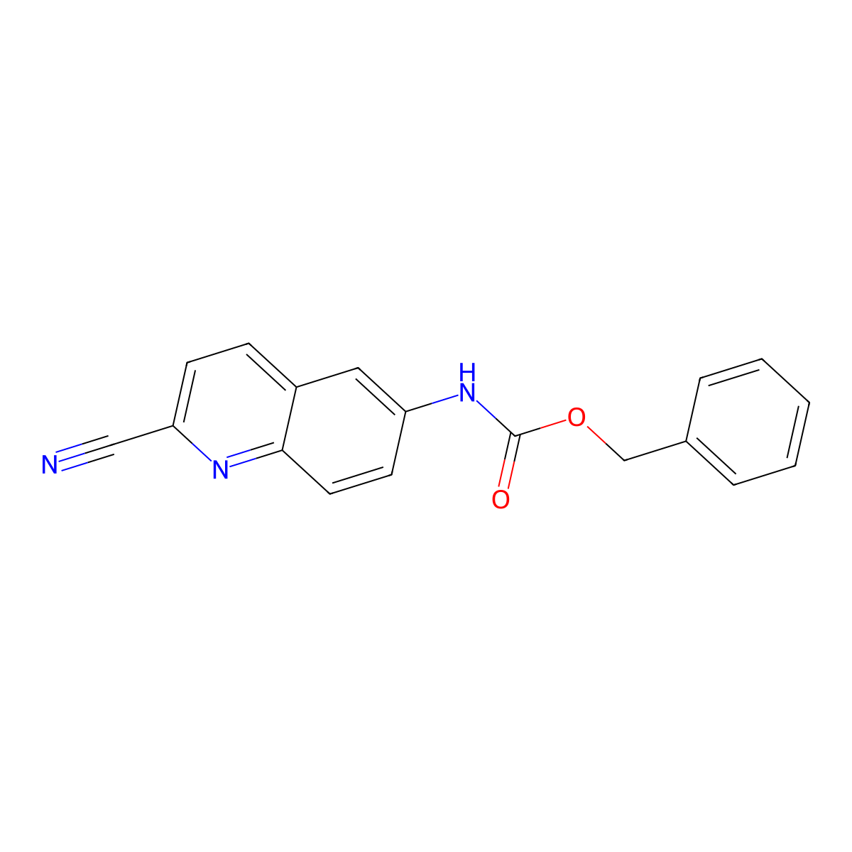 benzyl N-(2-cyanoquinolin-6-yl)carbamate molecular structure, CAS 2680831-01-8