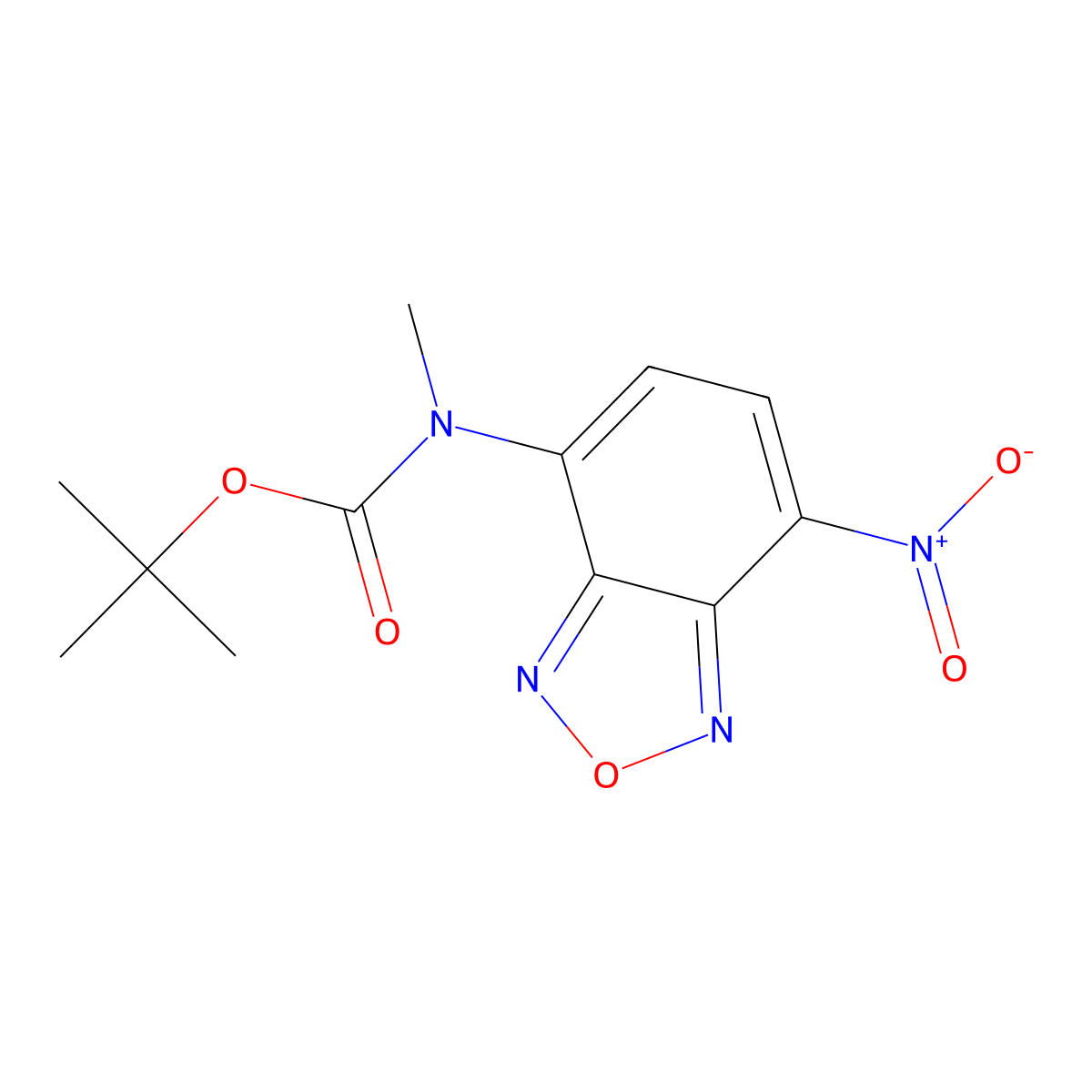 tert-butyl N-methyl-N-(7-nitro-2,1,3-benzoxadiazol-4-yl)carbamate molecular structure, CAS 2680831-10-9