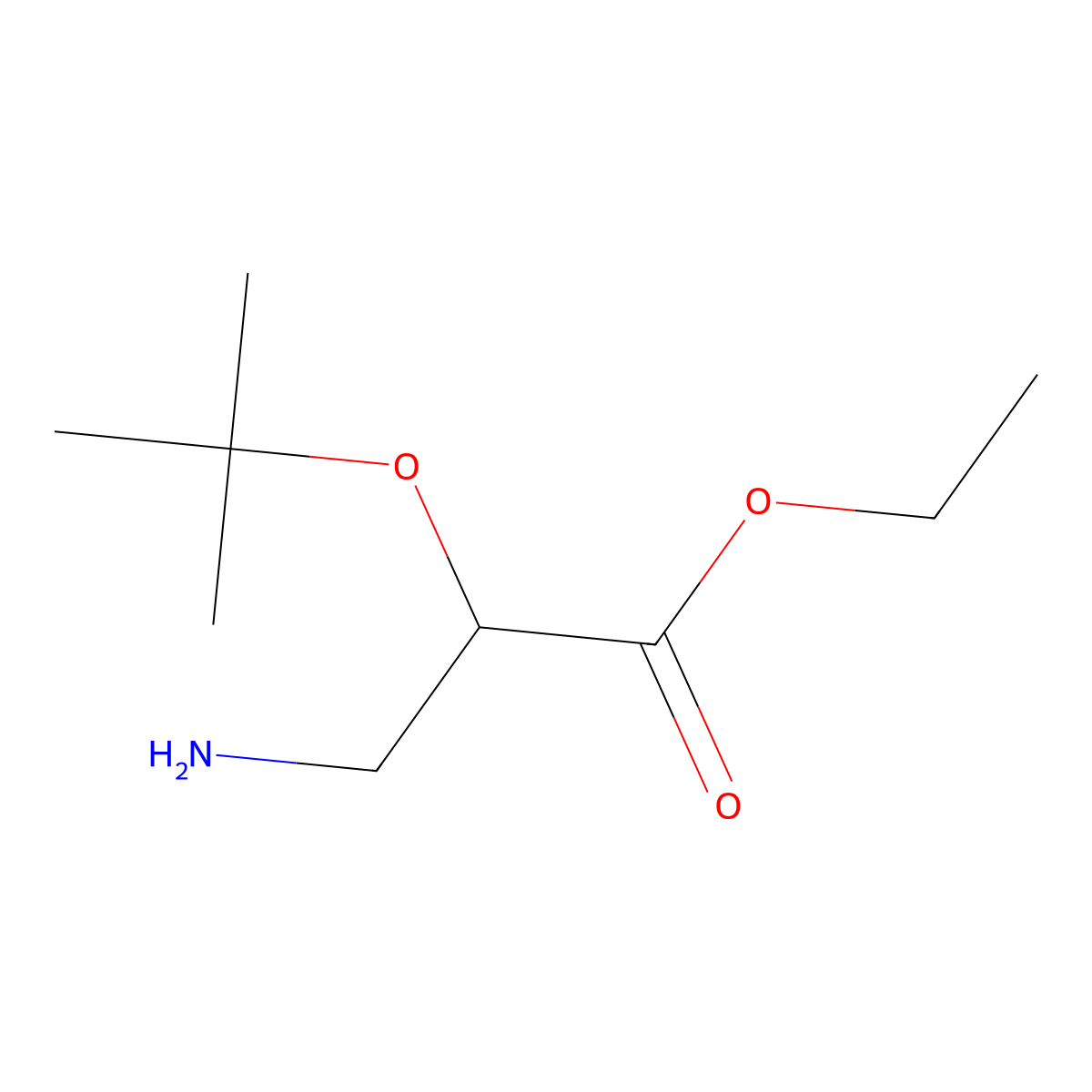 Ethyl 3-amino-2-(tert-butoxy)propanoate molecular structure, CAS 2680831-12-1