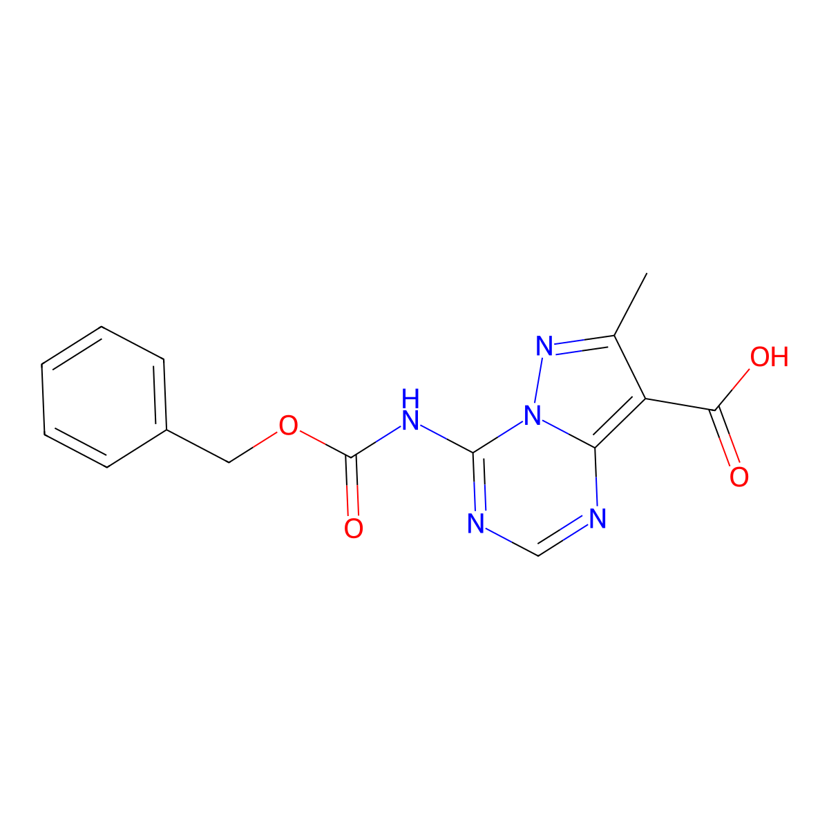 4-{[(Benzyloxy)carbonyl]amino}-7-methylpyrazolo[1,5-a][1,3,5]triazine-8-carboxylic acid molecular structure, CAS 2680831-15-4