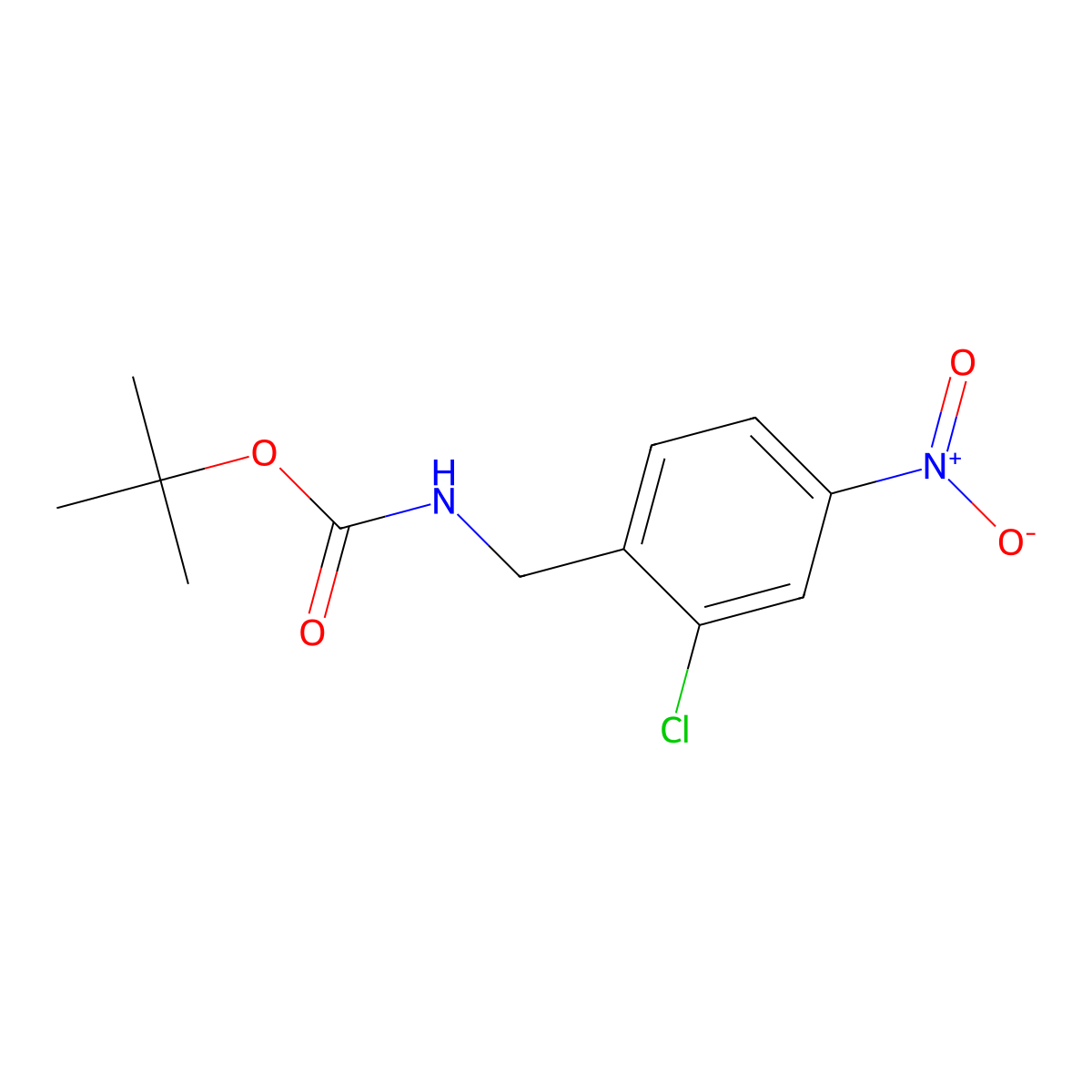 tert-butyl N-[(2-chloro-4-nitrophenyl)methyl]carbamate molecular structure, CAS 2680831-18-7