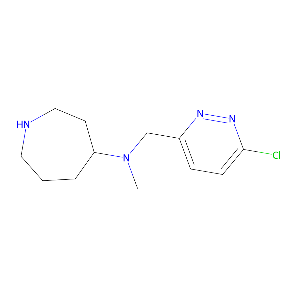 N-[(6-chloropyridazin-3-yl)methyl]-N-methylazepan-4-amine molecular structure, CAS 2680831-22-3