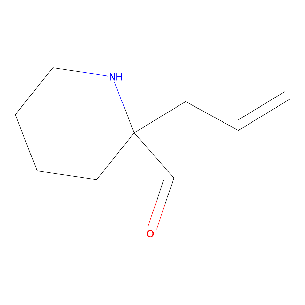 2-(Prop-2-en-1-yl)piperidine-2-carbaldehyde molecular structure, CAS 2680831-25-6