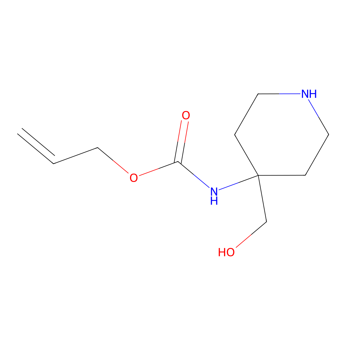 prop-2-en-1-yl N-[4-(hydroxymethyl)piperidin-4-yl]carbamate molecular structure, CAS 2680831-31-4