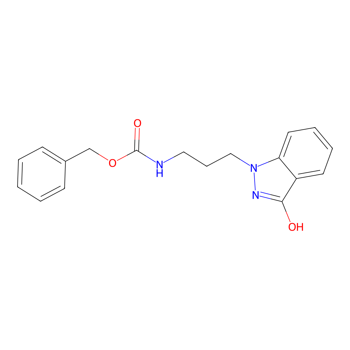 benzyl N-[3-(3-hydroxy-1H-indazol-1-yl)propyl]carbamate molecular structure, CAS 2680831-32-5