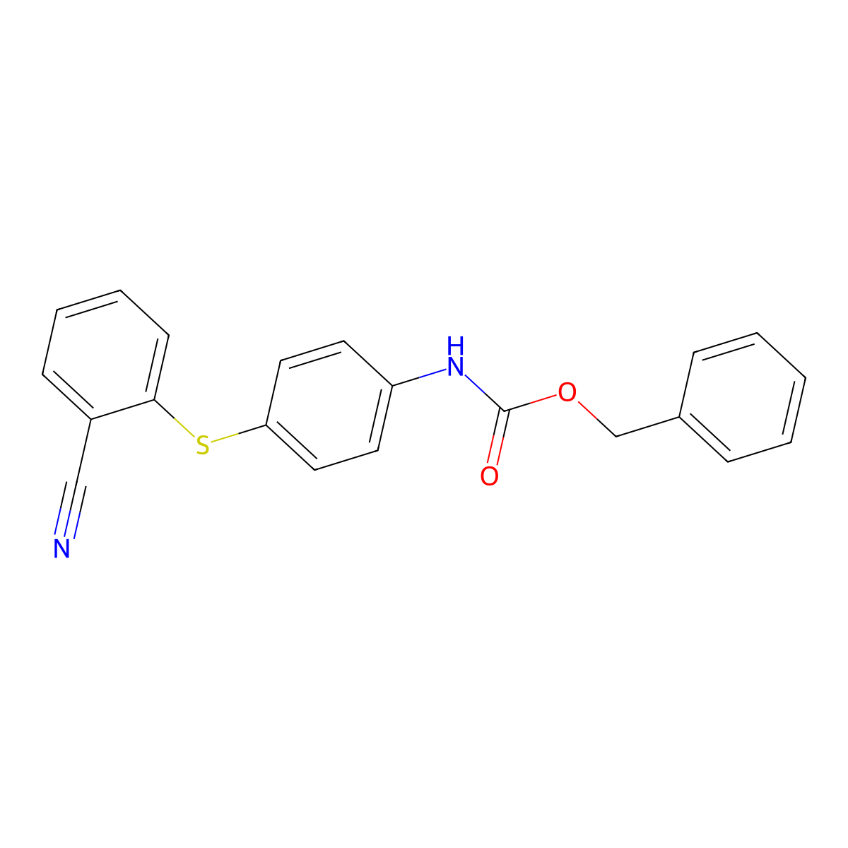 benzyl N-{4-[(2-cyanophenyl)sulfanyl]phenyl}carbamate molecular structure, CAS 2680831-33-6