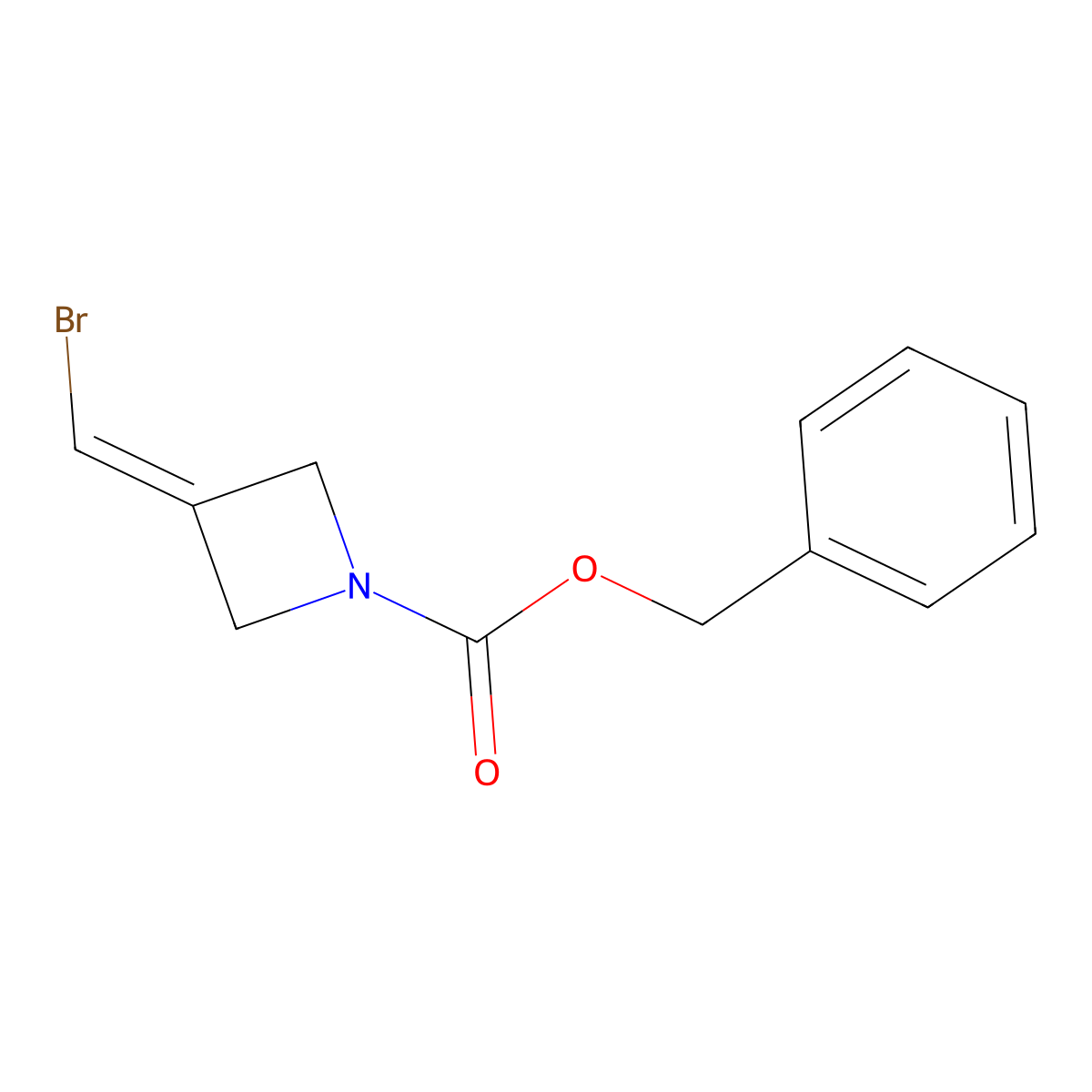 Benzyl 3-(bromomethylidene)azetidine-1-carboxylate molecular structure, CAS 2680831-35-8