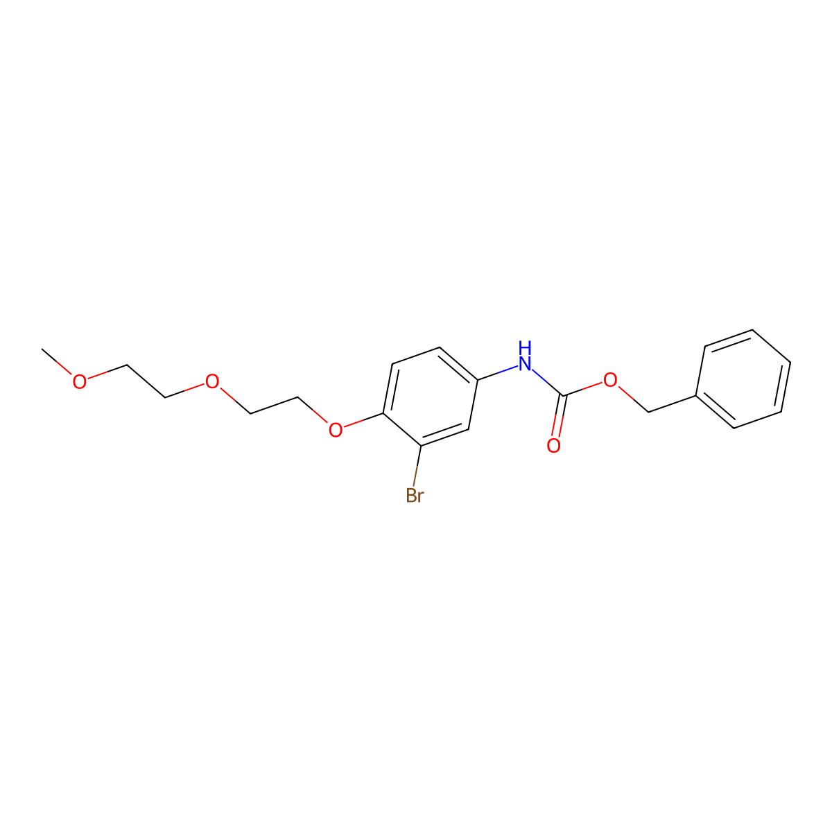 benzyl N-{3-bromo-4-[2-(2-methoxyethoxy)ethoxy]phenyl}carbamate molecular structure, CAS 2680831-36-9