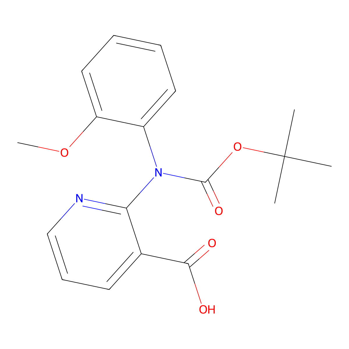 2-{[(Tert-butoxy)carbonyl](2-methoxyphenyl)amino}pyridine-3-carboxylic acid molecular structure, CAS 2680831-44-9