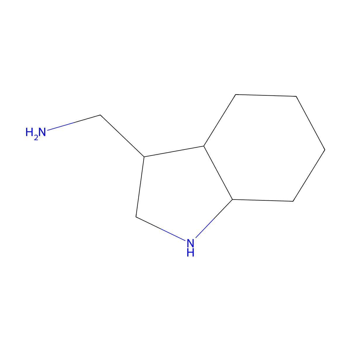 (octahydro-1H-indol-3-yl)methanamine molecular structure, CAS 2680831-45-0