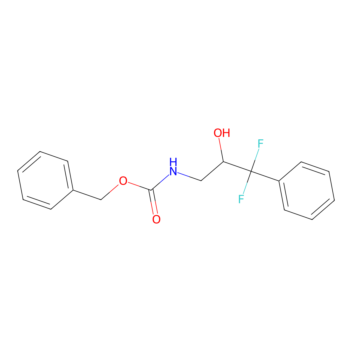 benzyl N-(3,3-difluoro-2-hydroxy-3-phenylpropyl)carbamate molecular structure, CAS 2680831-46-1