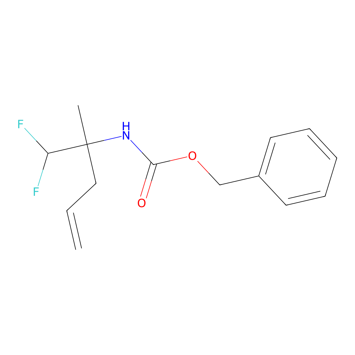 benzyl N-(1,1-difluoro-2-methylpent-4-en-2-yl)carbamate molecular structure, CAS 2680831-51-8