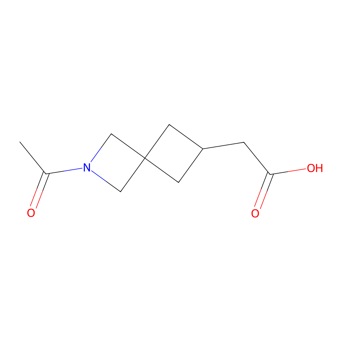 2-{2-Acetyl-2-azaspiro[3.3]heptan-6-yl}acetic acid molecular structure, CAS 2680831-56-3