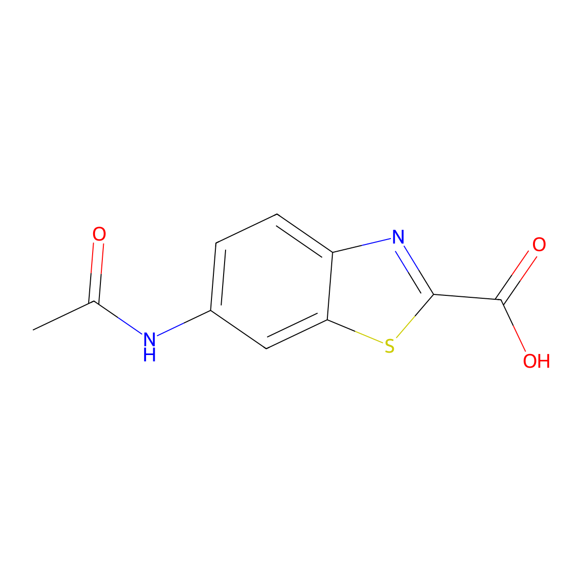 6-Acetamido-1,3-benzothiazole-2-carboxylic acid molecular structure, CAS 2680831-57-4