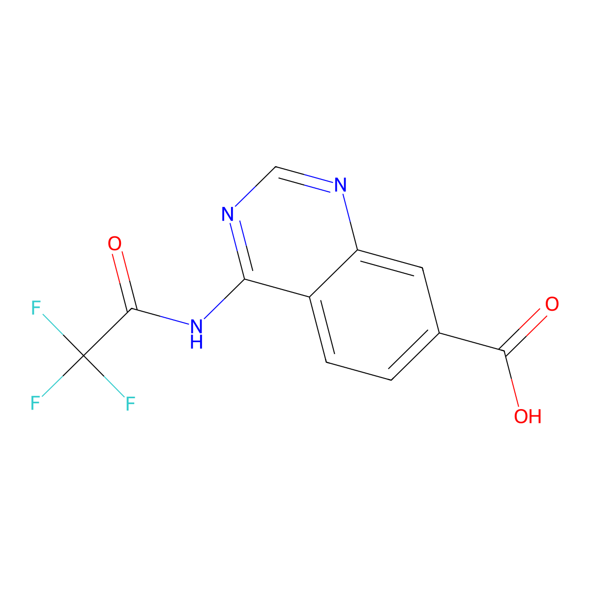 4-(2,2,2-Trifluoroacetamido)quinazoline-7-carboxylic acid molecular structure, CAS 2680831-61-0