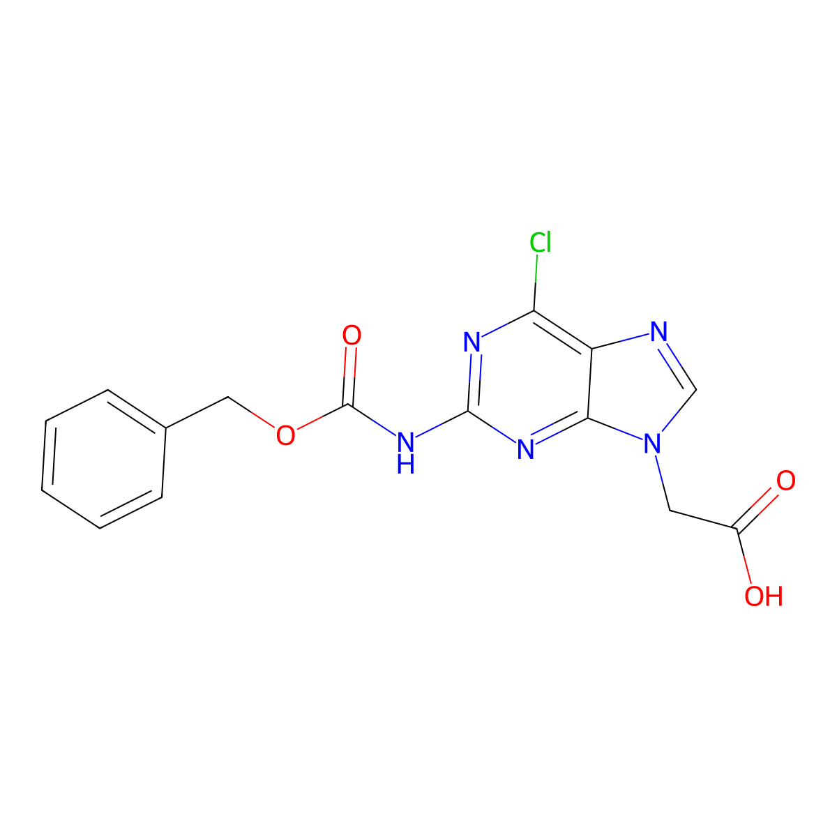 2-(2-{[(benzyloxy)carbonyl]amino}-6-chloro-9H-purin-9-yl)acetic acid molecular structure, CAS 2680831-63-2