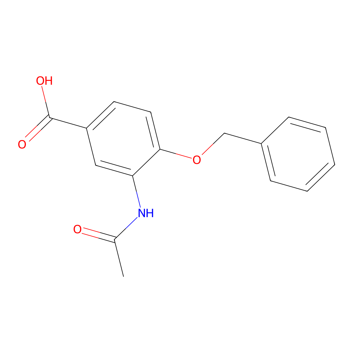 4-(Benzyloxy)-3-acetamidobenzoic acid molecular structure, CAS 2680831-66-5