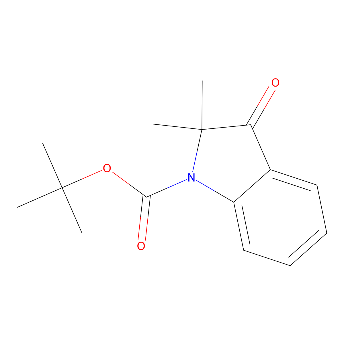 tert-butyl 2,2-dimethyl-3-oxo-2,3-dihydro-1H-indole-1-carboxylate molecular structure, CAS 2680831-77-8