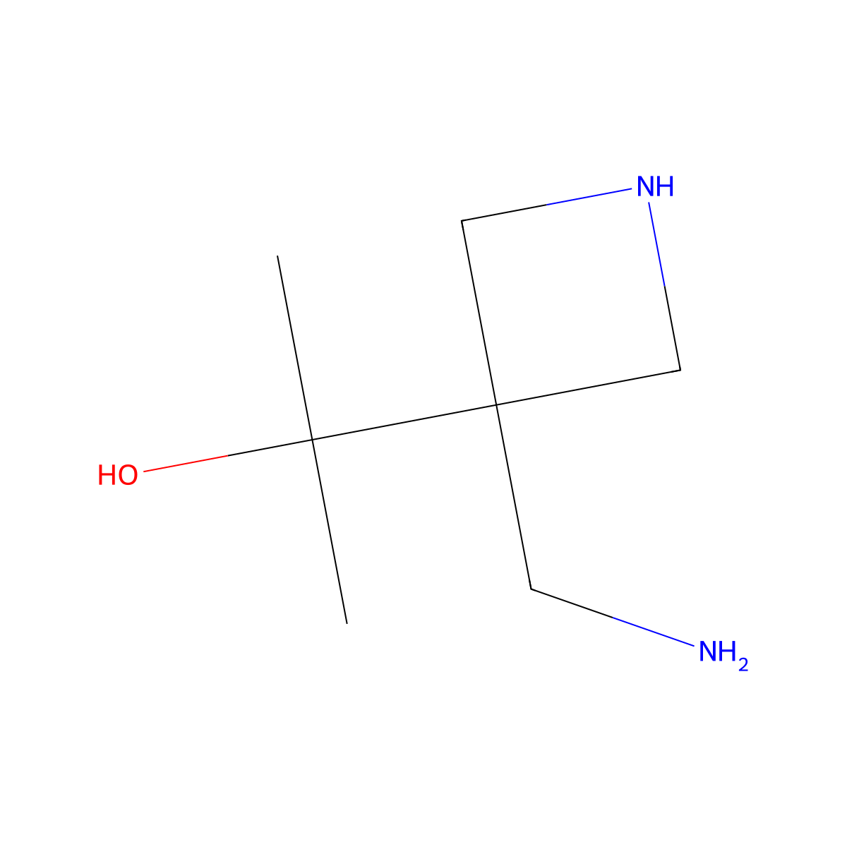 2-[3-(Aminomethyl)azetidin-3-yl]propan-2-ol molecular structure, CAS 2680831-83-6