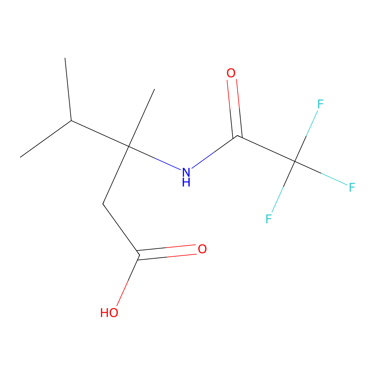 3,4-Dimethyl-3-(2,2,2-trifluoroacetamido)pentanoic acid molecular structure, CAS 2680831-85-8