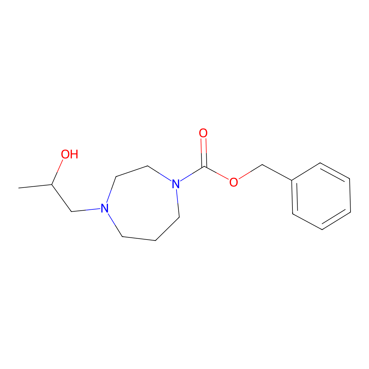 Benzyl 4-(2-hydroxypropyl)-1,4-diazepane-1-carboxylate molecular structure, CAS 2680832-01-1