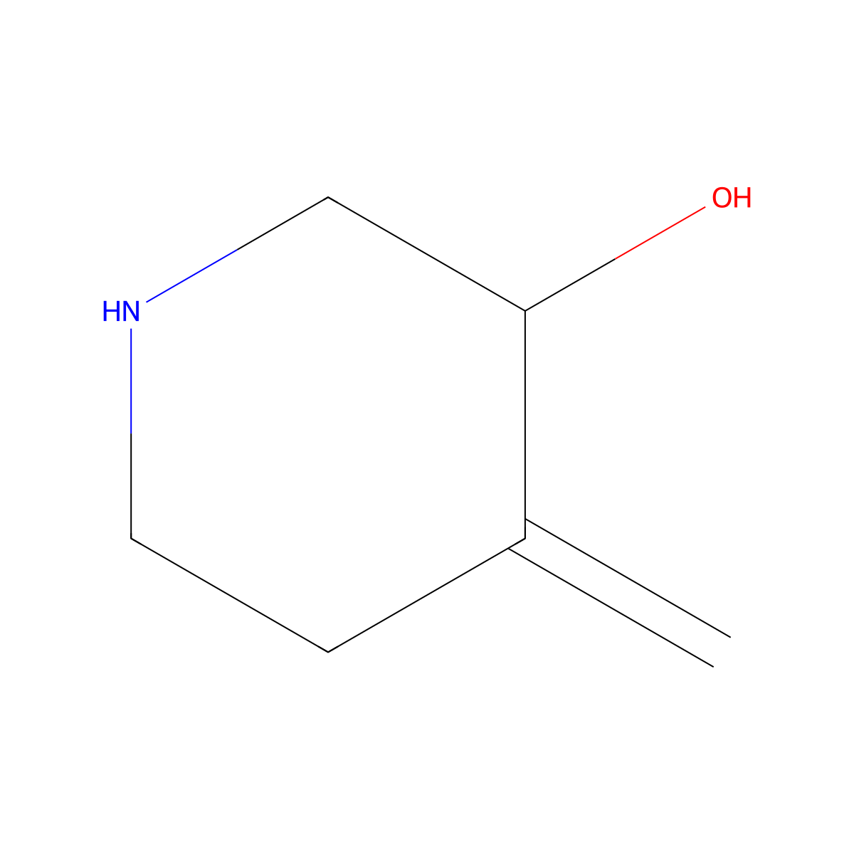 4-Methylidenepiperidin-3-ol molecular structure, CAS 2680832-04-4