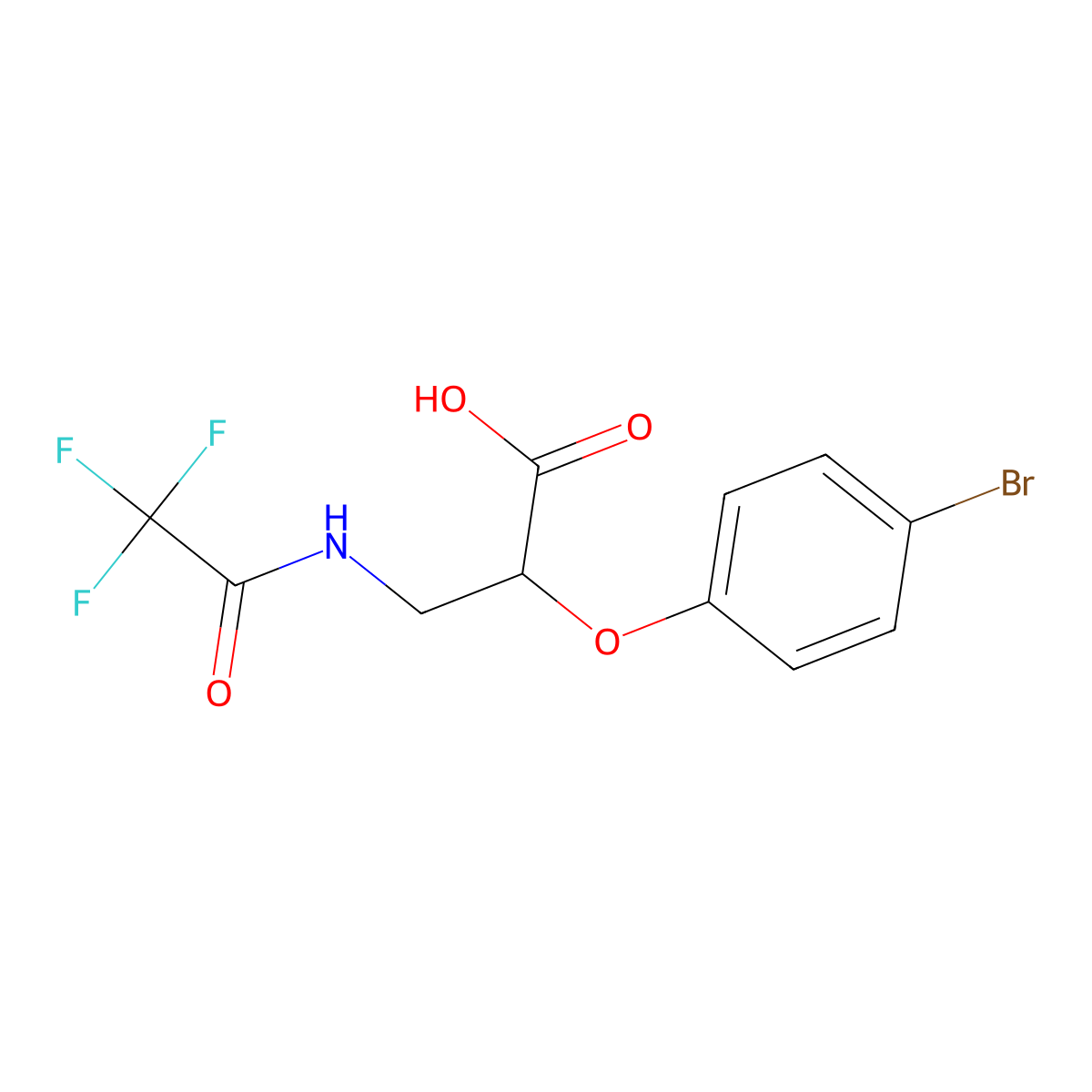 2-(4-Bromophenoxy)-3-(2,2,2-trifluoroacetamido)propanoic acid molecular structure, CAS 2680832-06-6
