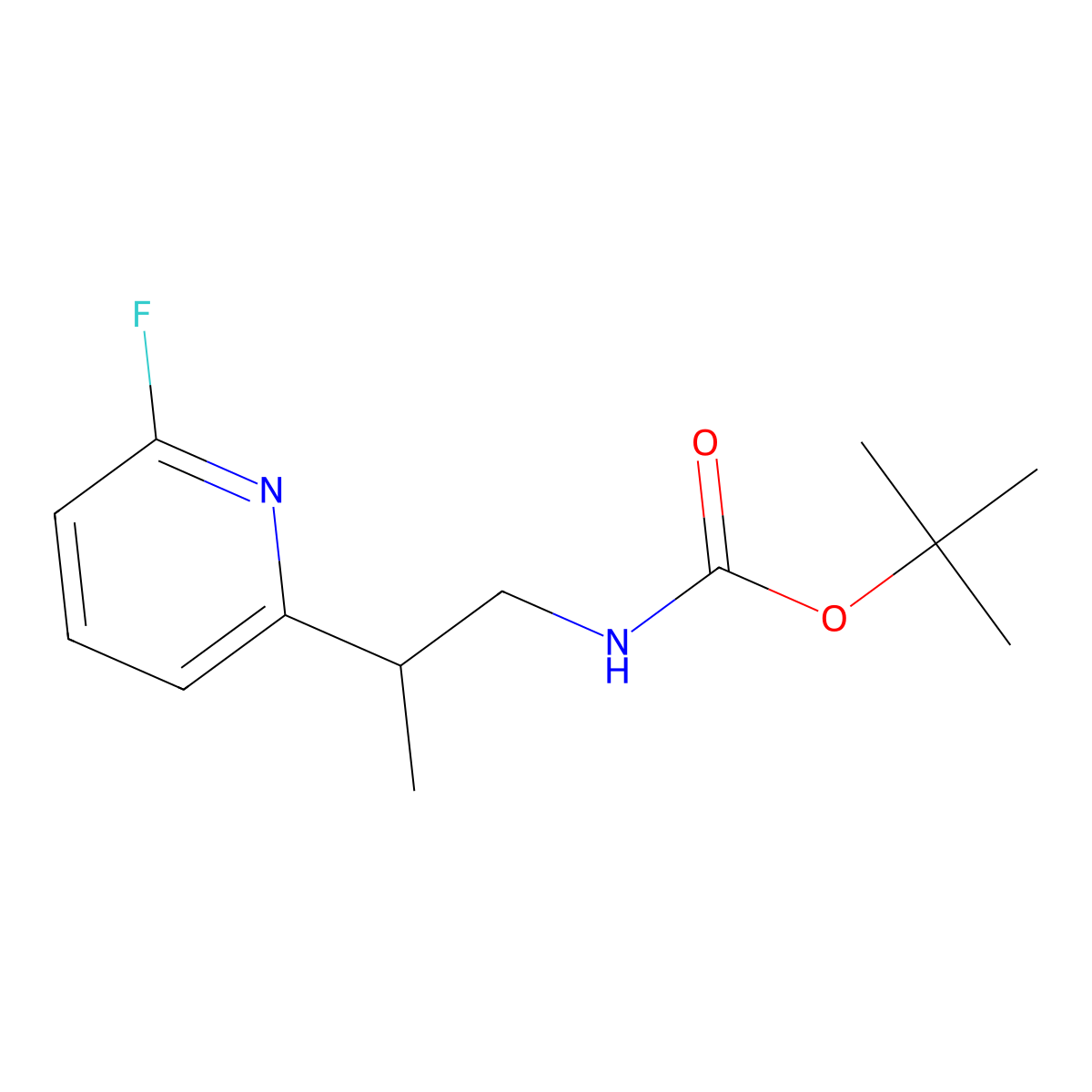tert-butyl N-[2-(6-fluoropyridin-2-yl)propyl]carbamate molecular structure, CAS 2680832-07-7