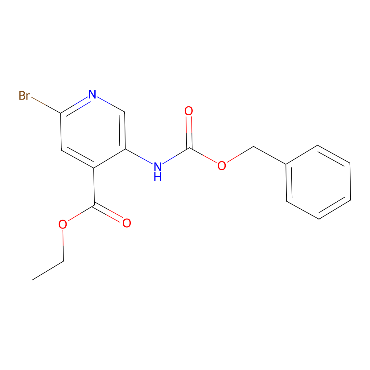 Ethyl 5-{[(benzyloxy)carbonyl]amino}-2-bromopyridine-4-carboxylate molecular structure, CAS 2680832-08-8