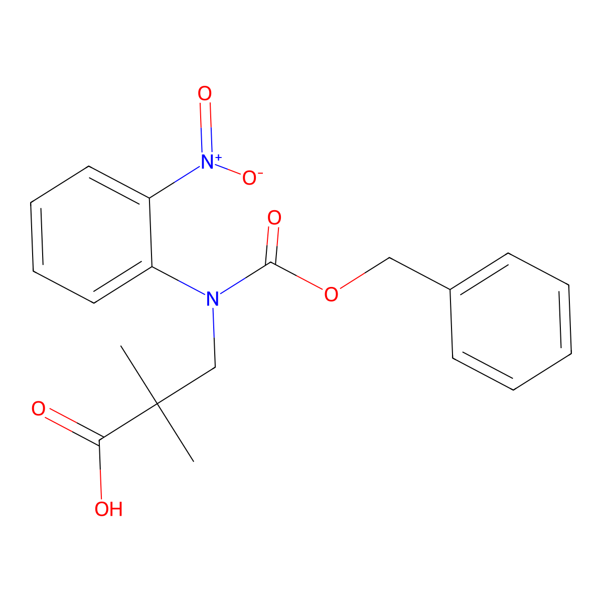 3-{[(Benzyloxy)carbonyl](2-nitrophenyl)amino}-2,2-dimethylpropanoic acid molecular structure, CAS 2680832-12-4