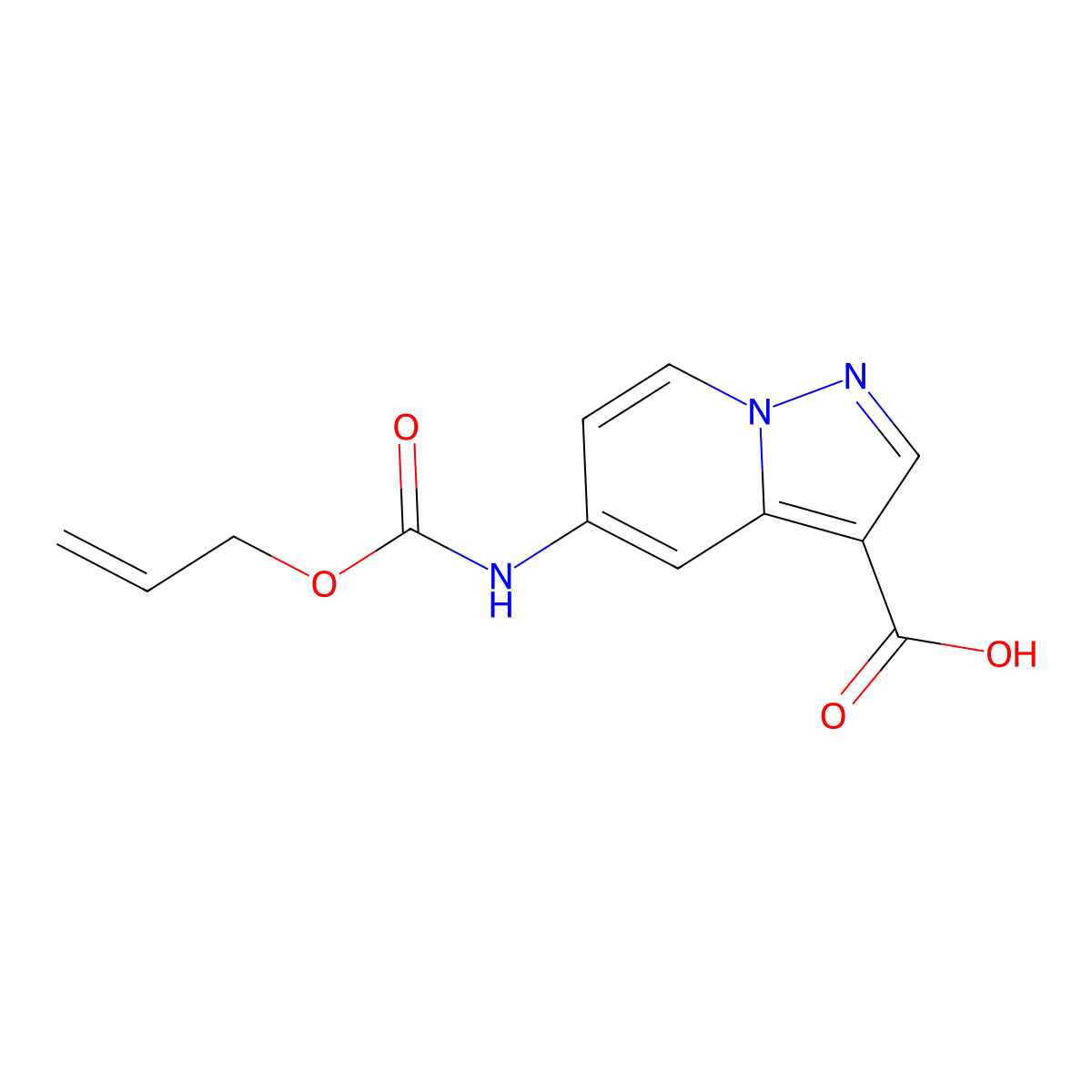 5-{[(Prop-2-en-1-yloxy)carbonyl]amino}pyrazolo[1,5-a]pyridine-3-carboxylic acid molecular structure, CAS 2680832-16-8