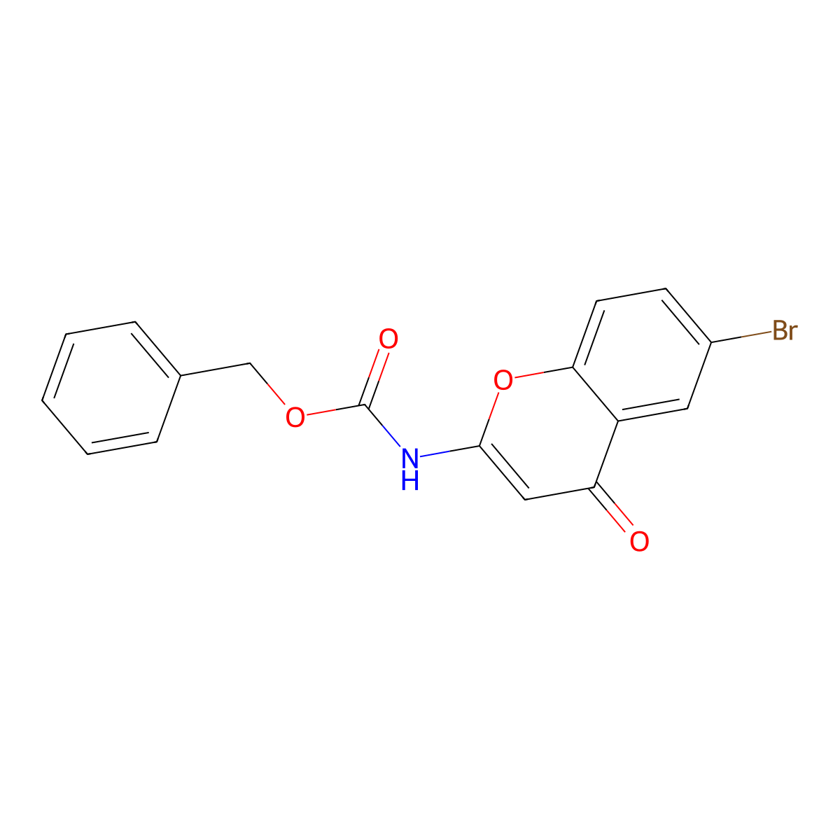 benzyl N-(6-bromo-4-oxo-4H-chromen-2-yl)carbamate molecular structure, CAS 2680832-30-6