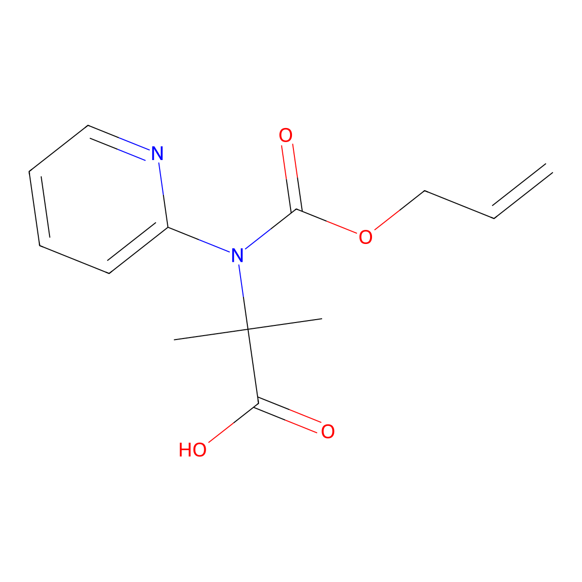 2-Methyl-2-{[(prop-2-en-1-yloxy)carbonyl](pyridin-2-yl)amino}propanoic acid molecular structure, CAS 2680832-33-9