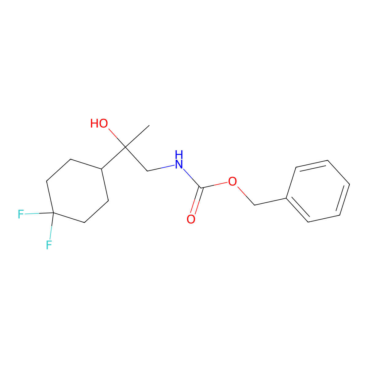 benzyl N-[2-(4,4-difluorocyclohexyl)-2-hydroxypropyl]carbamate molecular structure, CAS 2680832-36-2