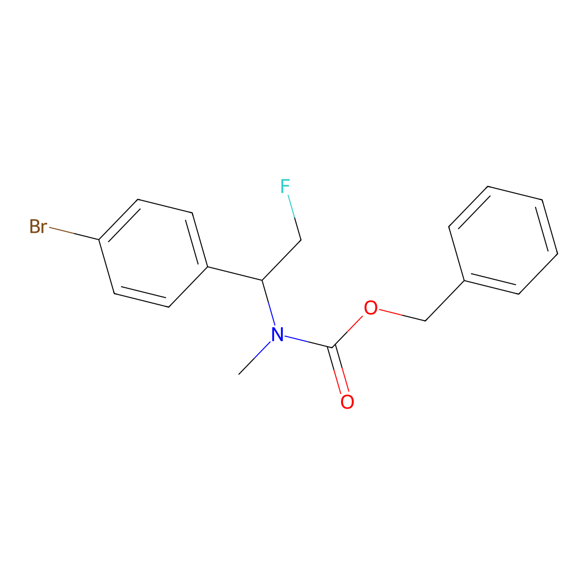 benzyl N-[1-(4-bromophenyl)-2-fluoroethyl]-N-methylcarbamate molecular structure, CAS 2680832-38-4