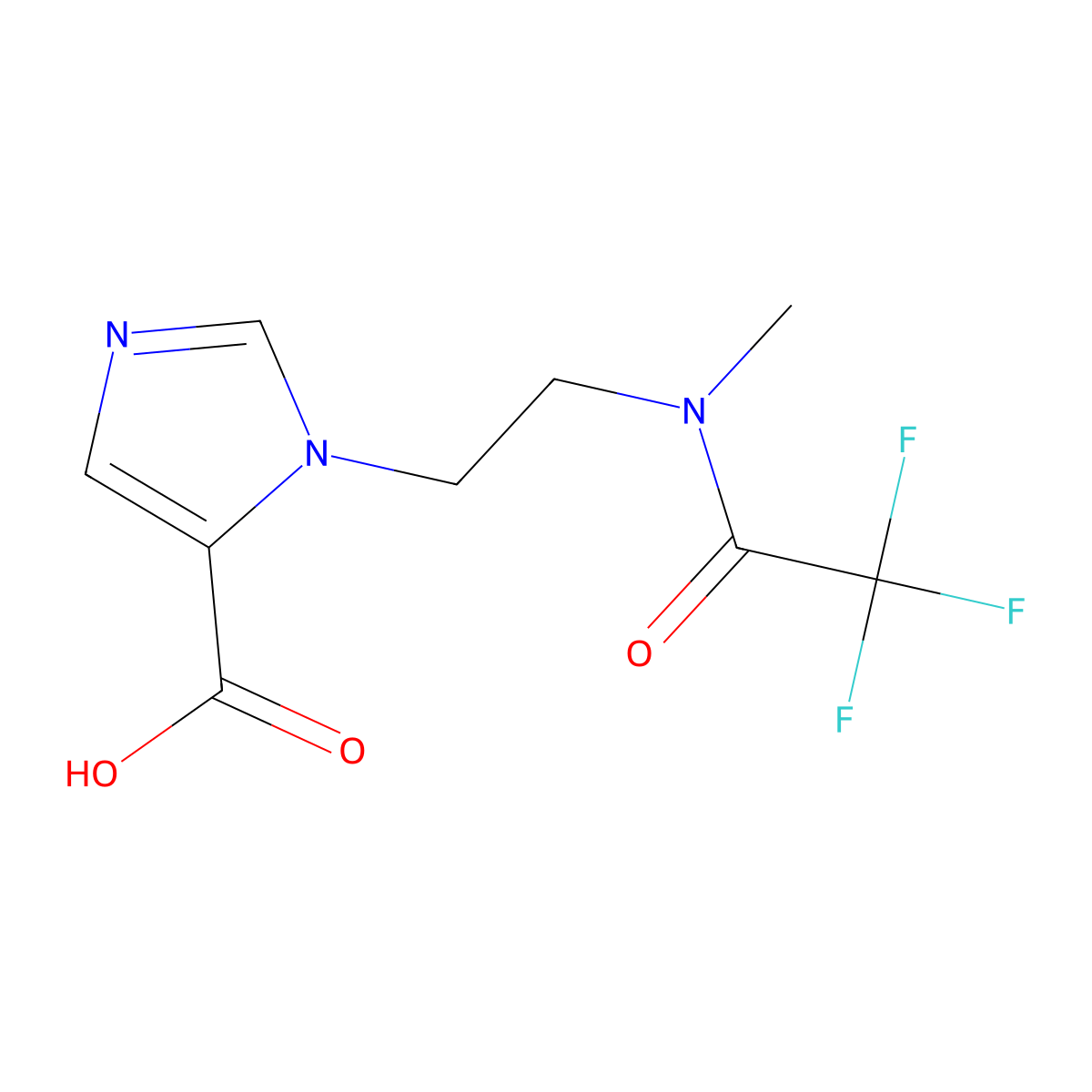 1-[2-(2,2,2-trifluoro-N-methylacetamido)ethyl]-1H-imidazole-5-carboxylic acid molecular structure, CAS 2680832-45-3
