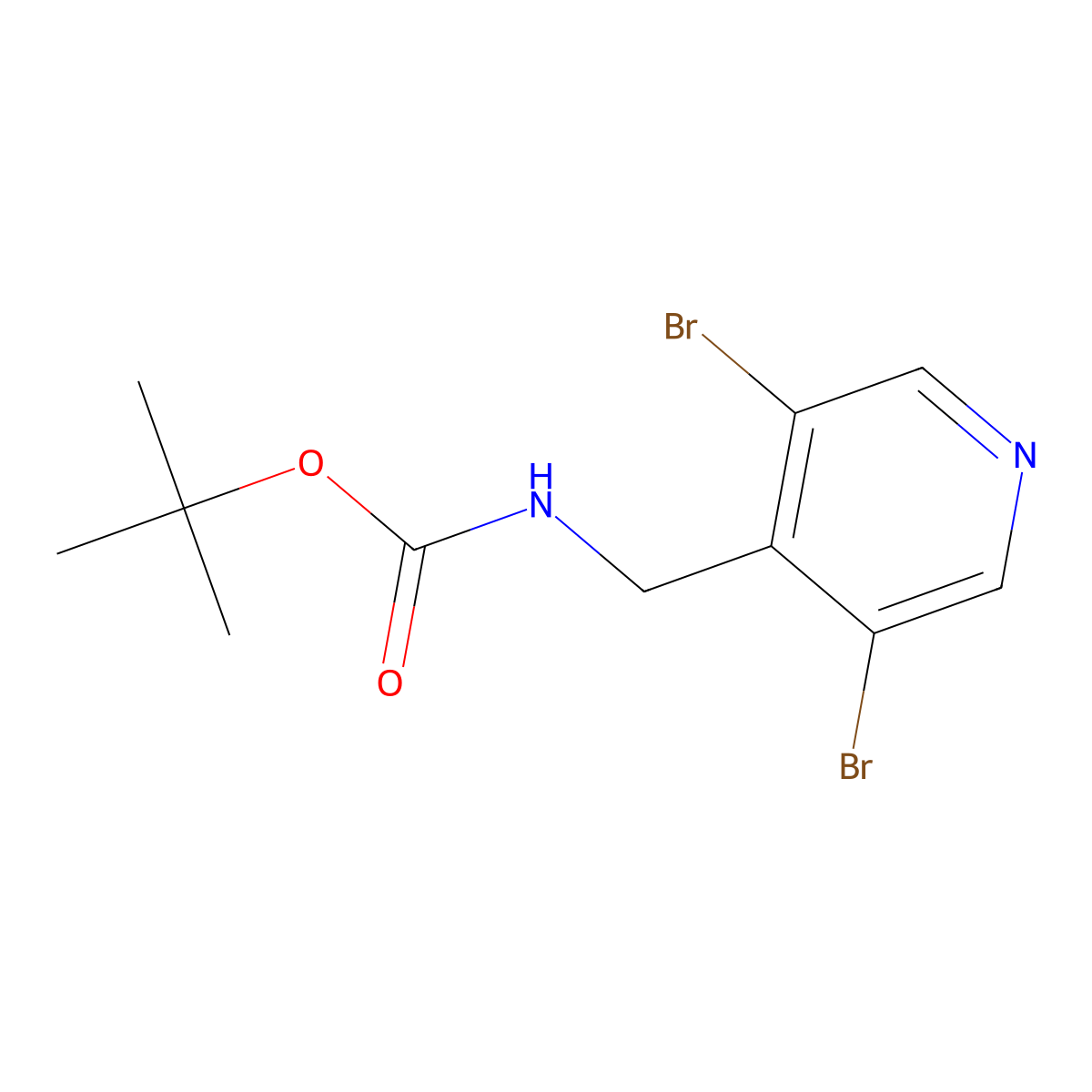 tert-butyl N-[(3,5-dibromopyridin-4-yl)methyl]carbamate molecular structure, CAS 2680832-46-4