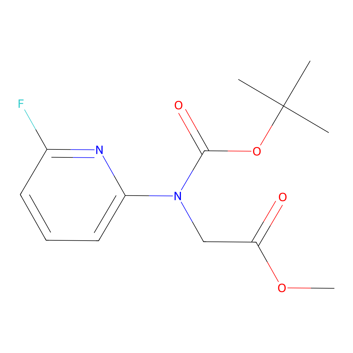 Methyl 2-{[(tert-butoxy)carbonyl](6-fluoropyridin-2-yl)amino}acetate molecular structure, CAS 2680832-49-7
