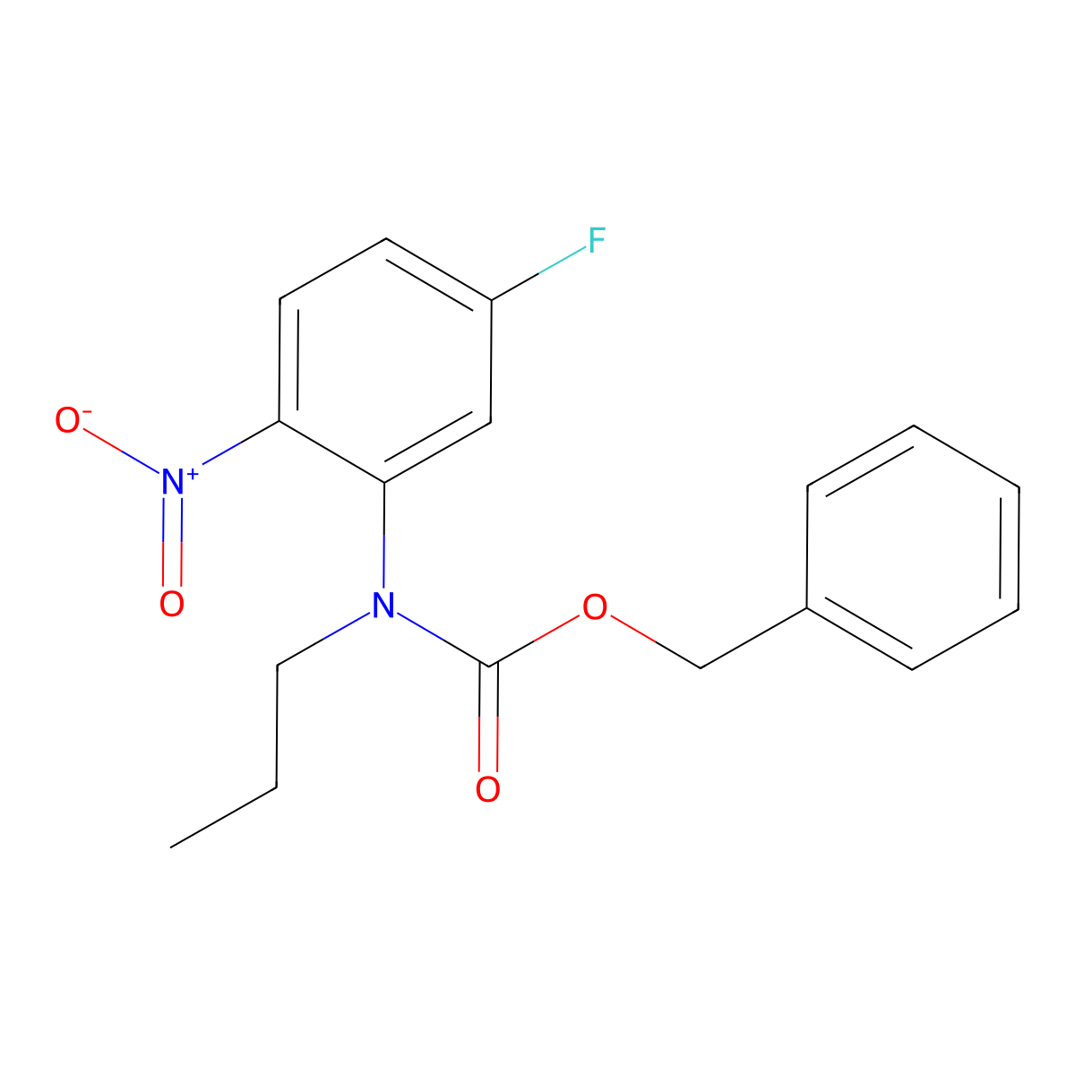 benzyl N-(5-fluoro-2-nitrophenyl)-N-propylcarbamate molecular structure, CAS 2680832-50-0