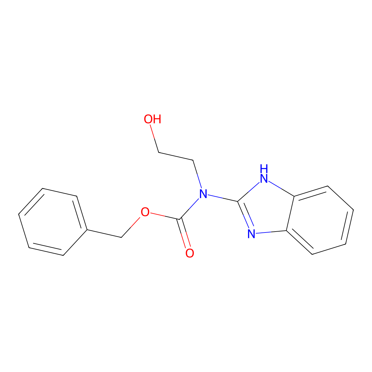 benzyl N-(1H-1,3-benzodiazol-2-yl)-N-(2-hydroxyethyl)carbamate molecular structure, CAS 2680832-58-8